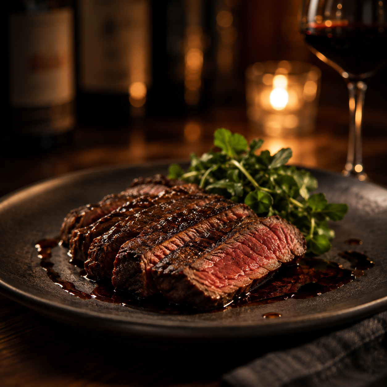 Sliced steak main dish